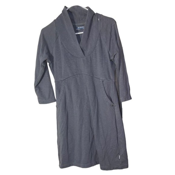 Columbia Wear It Everywhere Dress With Pockets Size Small Gray V Neck - Picture 1 of 7